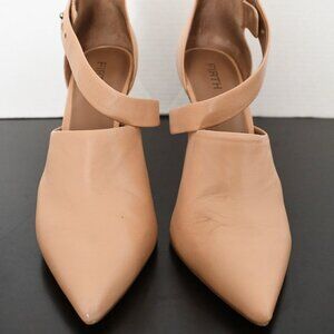 Blush FIRTH leather asymmetrical heels